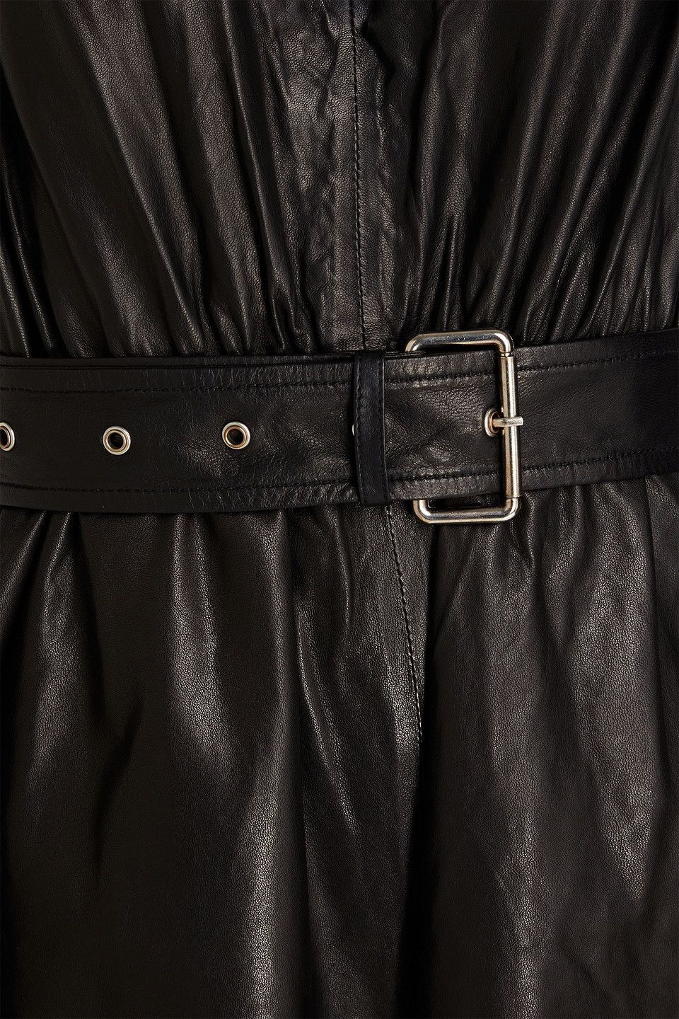 IRO GARISSA BELTED LEATHER PLAYSUIT