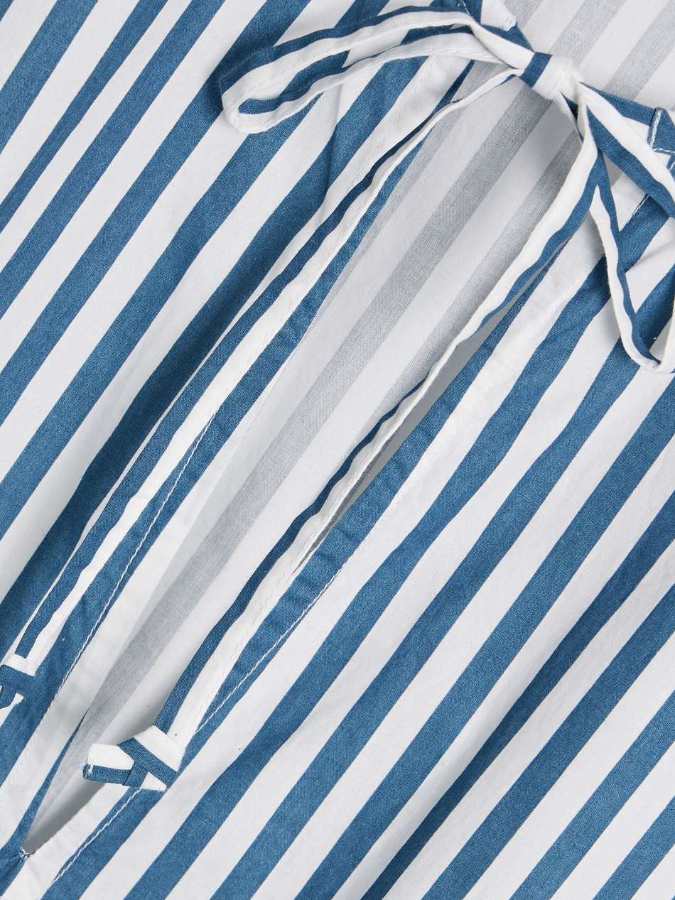 striped cotton-poplin midi dress