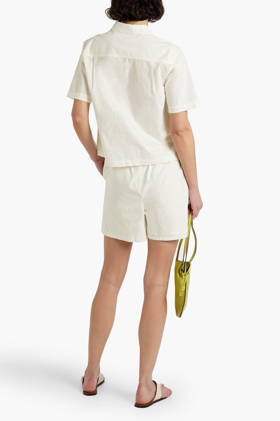 Onia Cotton-poplin Shorts In Ivory