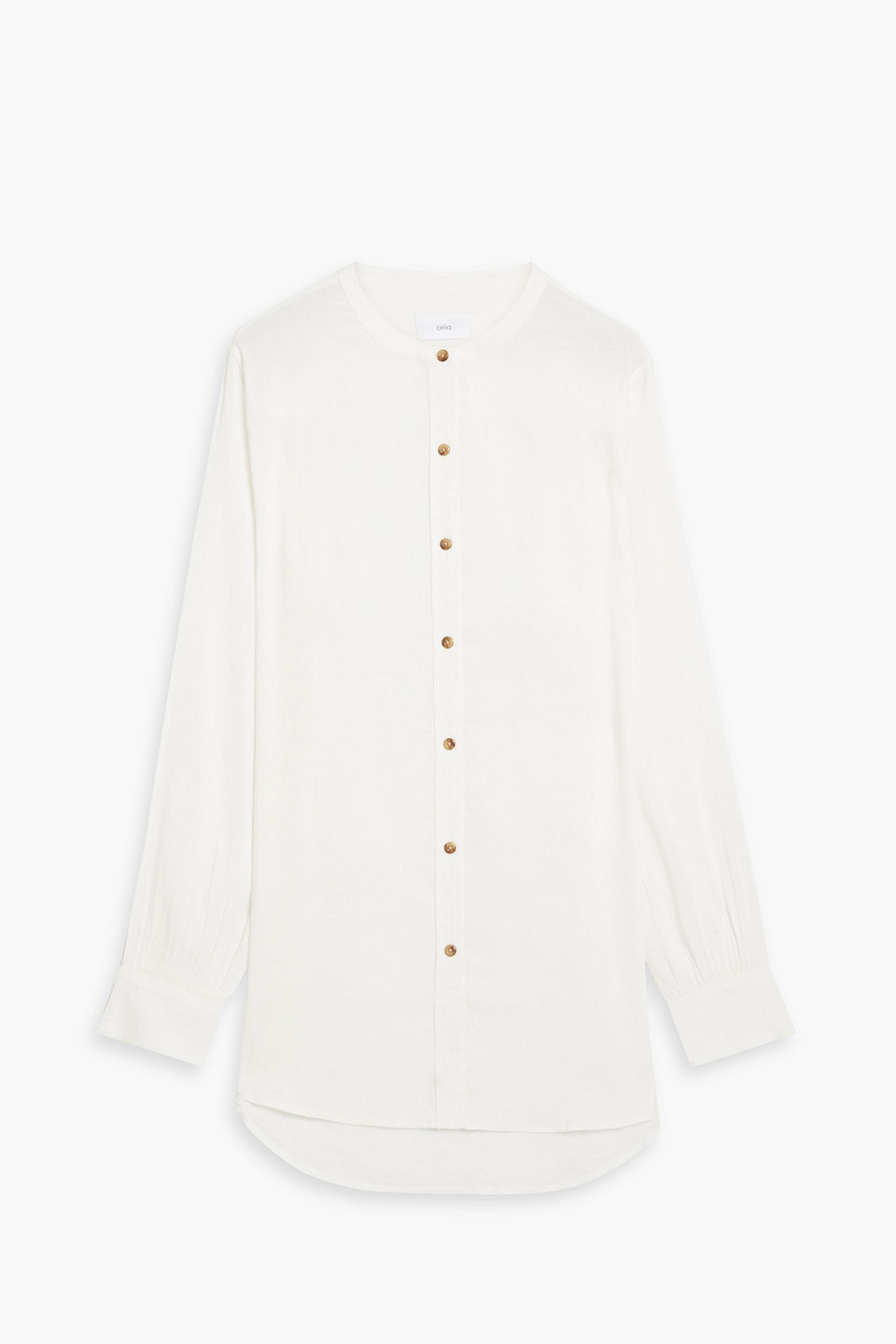 Onia Air Linen-blend Shirt In Off-white