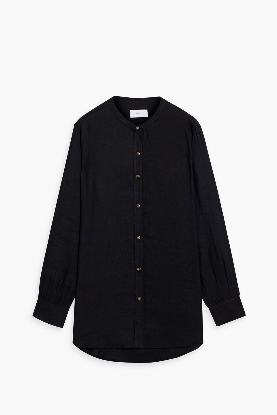 Shop Onia Air Linen-blend Shirt In Black