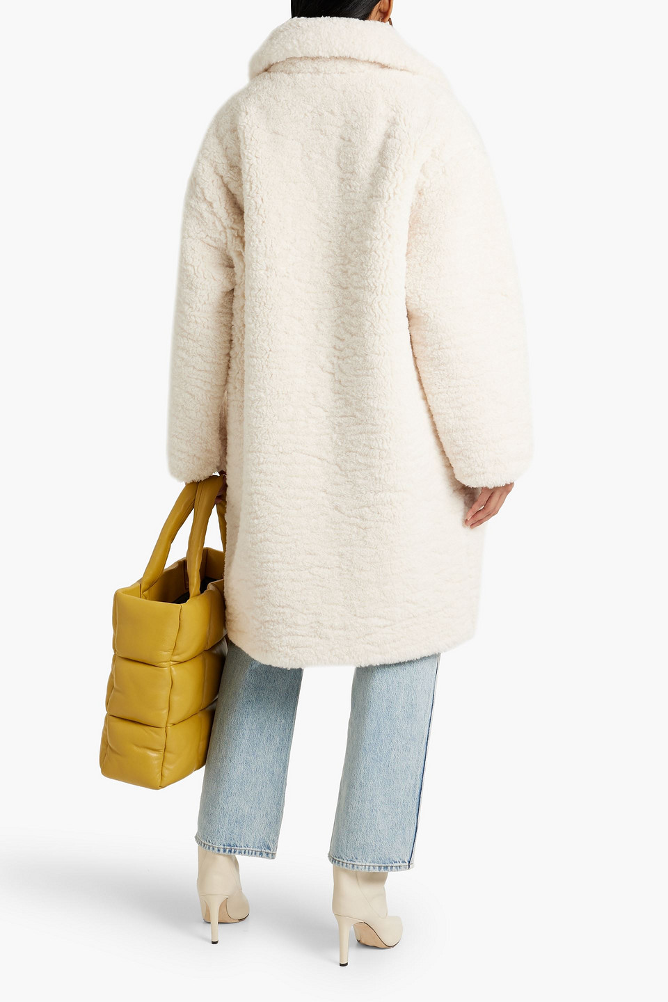 Shop Stand Studio Anika Faux Shearling Coat In Ivory