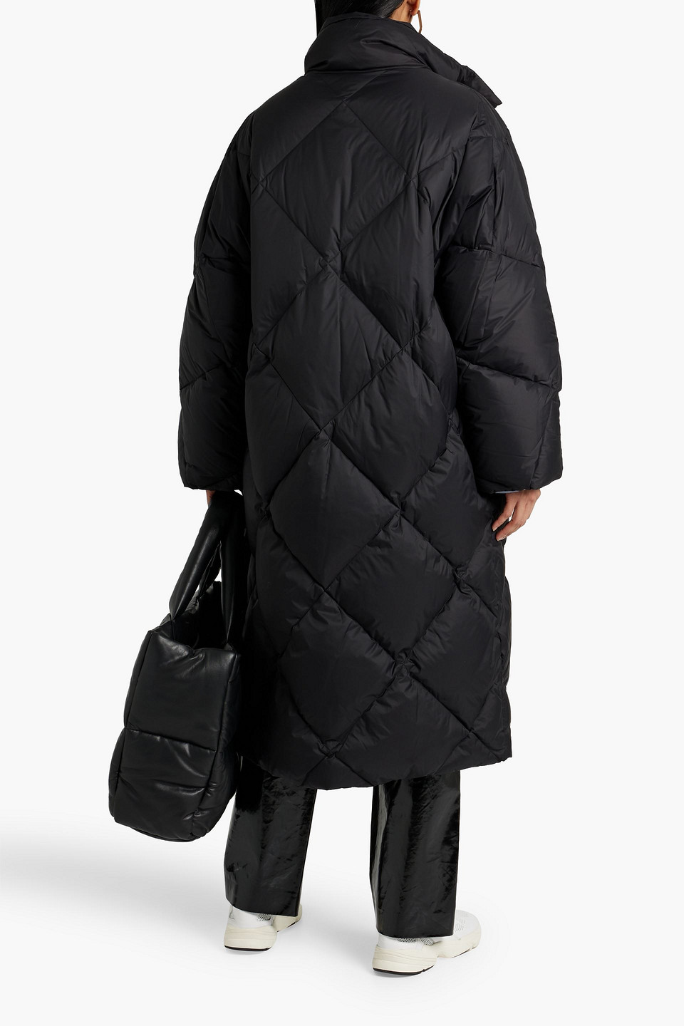 Stand Studio Anissa Oversized Quilted Shell Down Coat In Black
