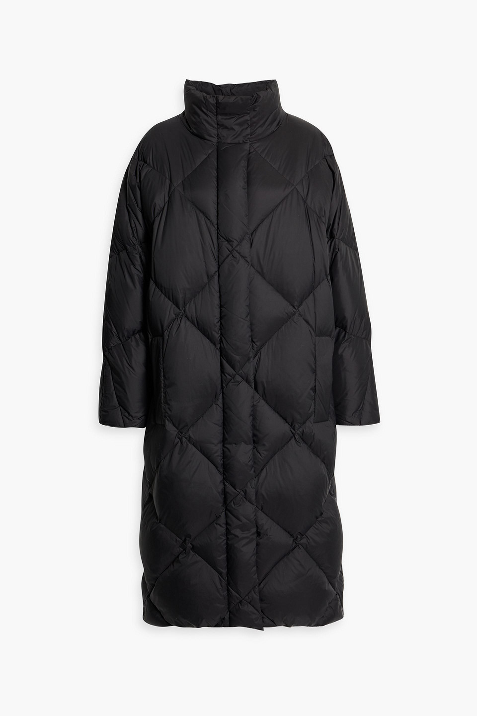 Stand Studio Anissa Oversized Quilted Shell Down Coat In Black