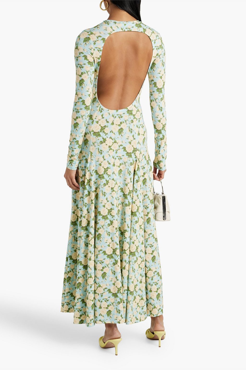LES RÊVERIES Martha open-back floral-print jersey maxi dress