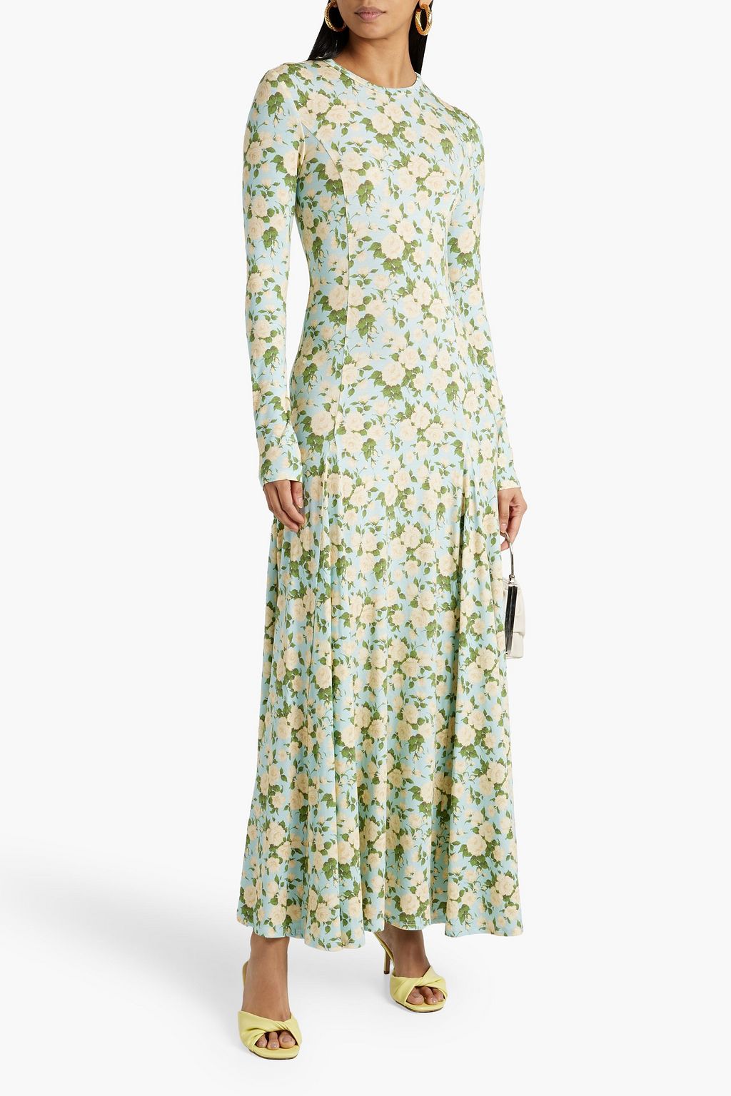 LES RÊVERIES Martha open-back floral-print jersey maxi dress