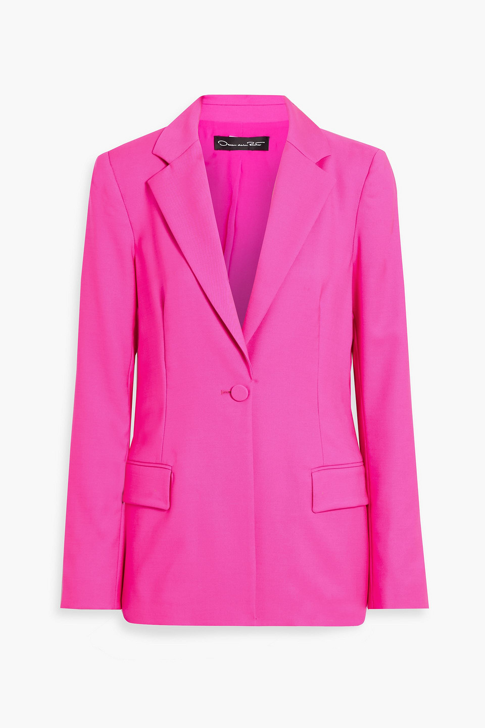 Oscar De La Renta Neon Wool And Mohair-blend Blazer In Bright Pink