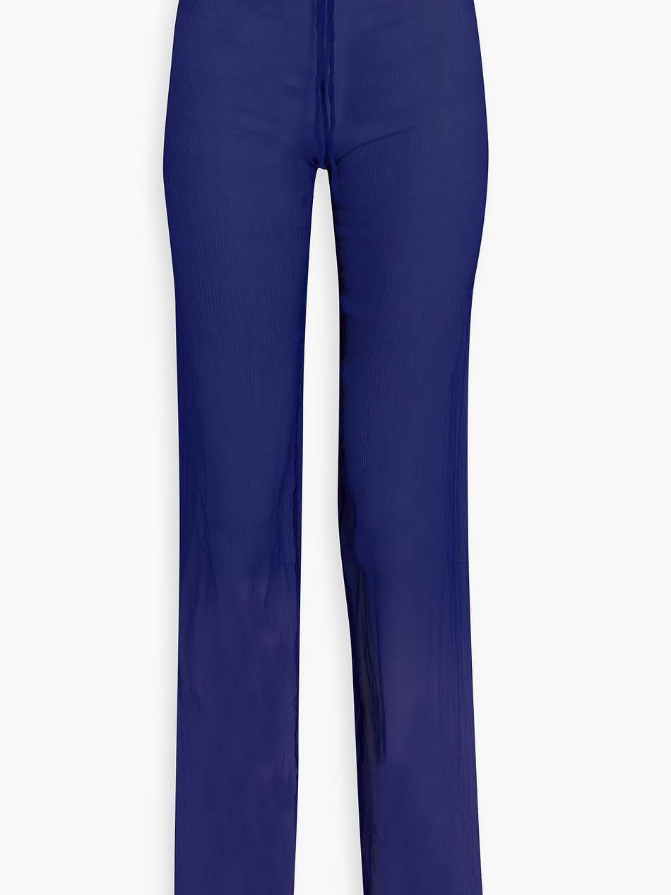silk-crepon straight-leg pants