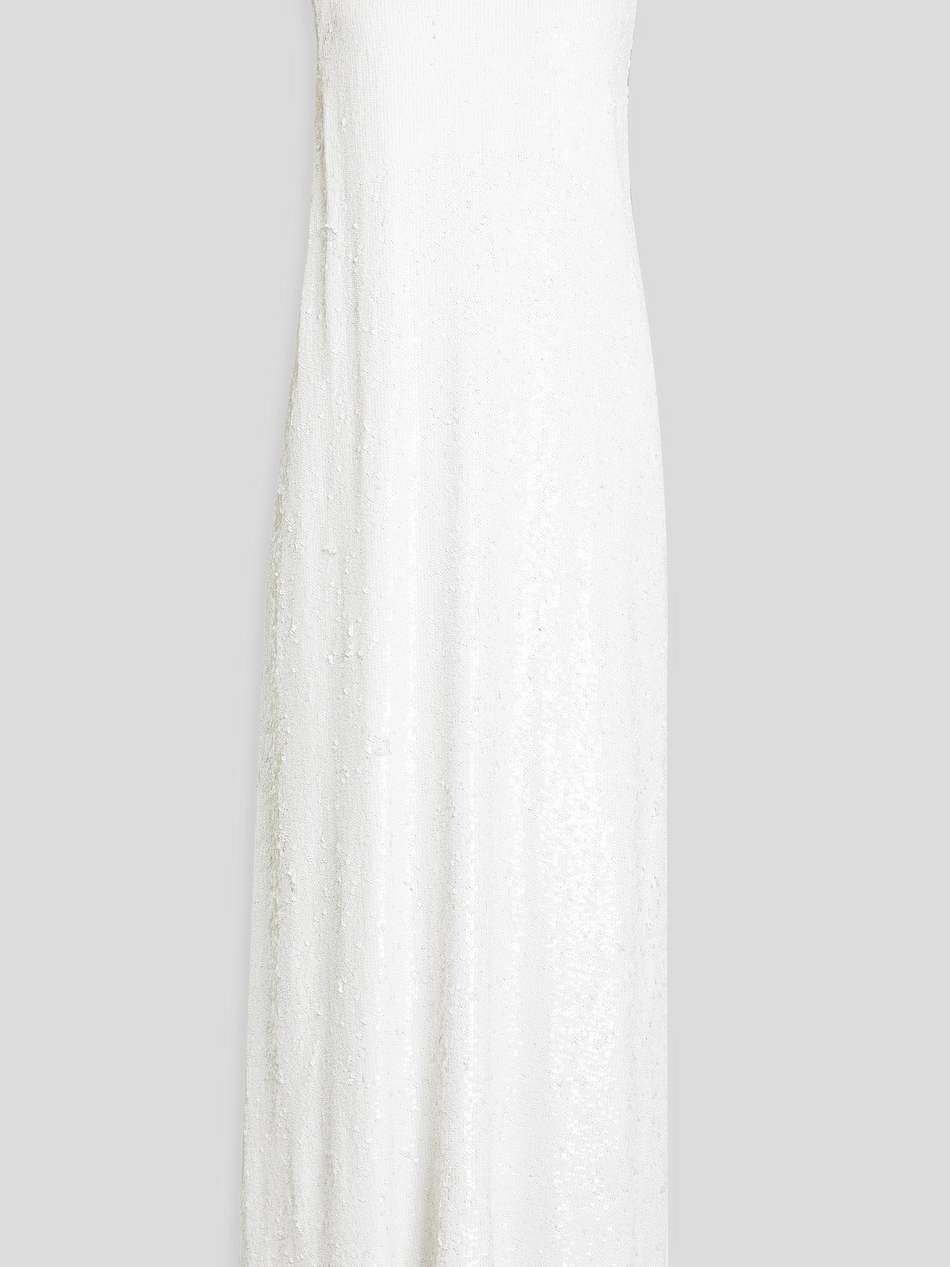 twisted sequined tulle maxi dress