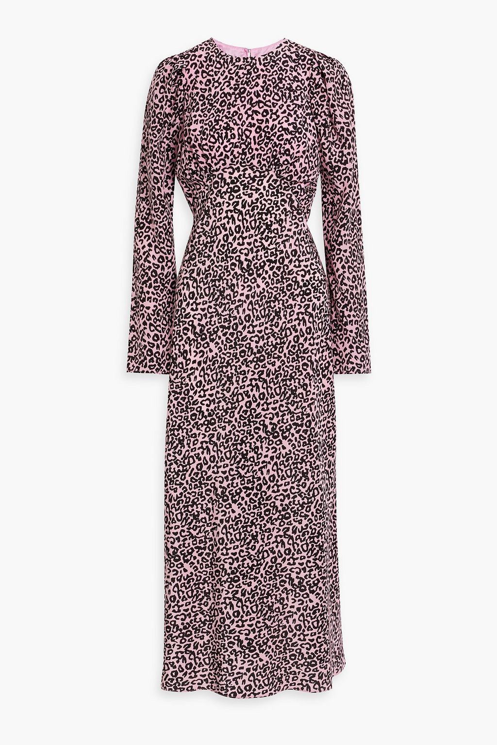 LES REVERIES Pleated leopard print silk crepe de chine maxi dress THE OUTNET