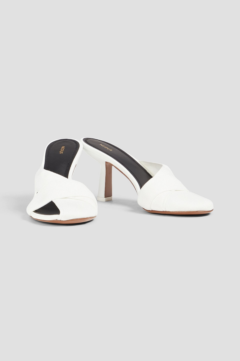 NEOUS STRETCH-KNIT AND LEATHER MULES