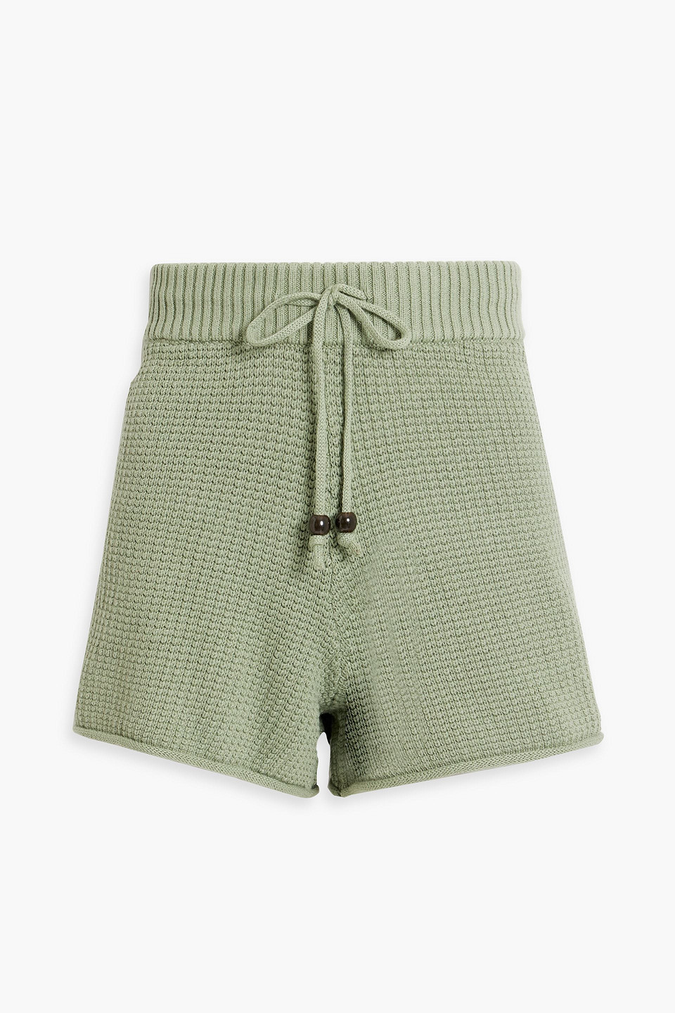 Onia Crochet-knit Cotton Shorts In Sage Green