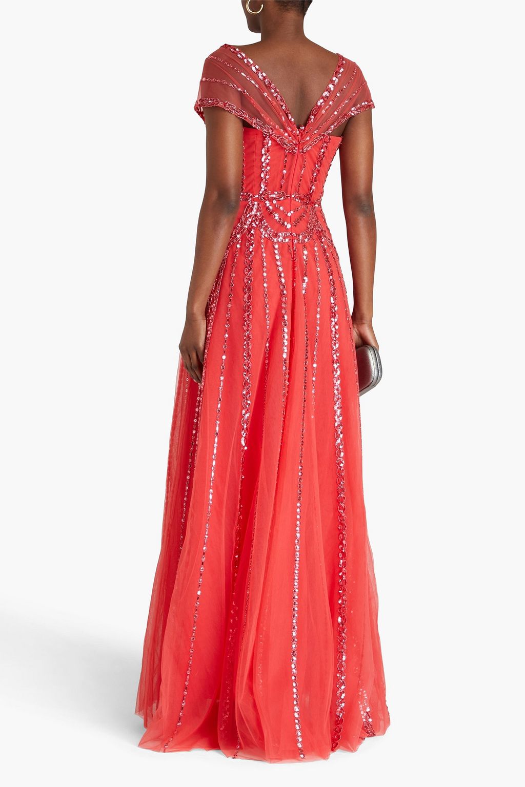 ZUHAIR MURAD Sequin-embellished draped tulle gown