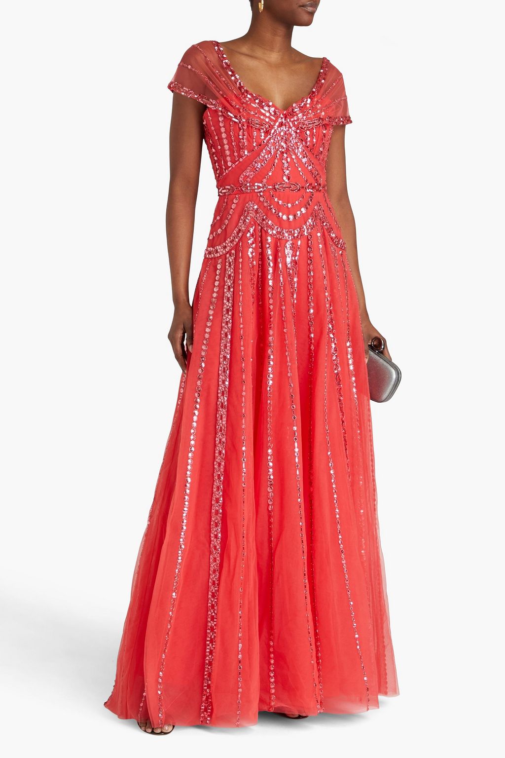 ZUHAIR MURAD Sequin-embellished draped tulle gown