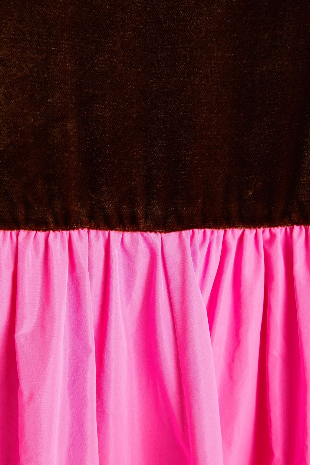 VALENTINO GARAVANI Gathered velvet and taffeta maxi dress