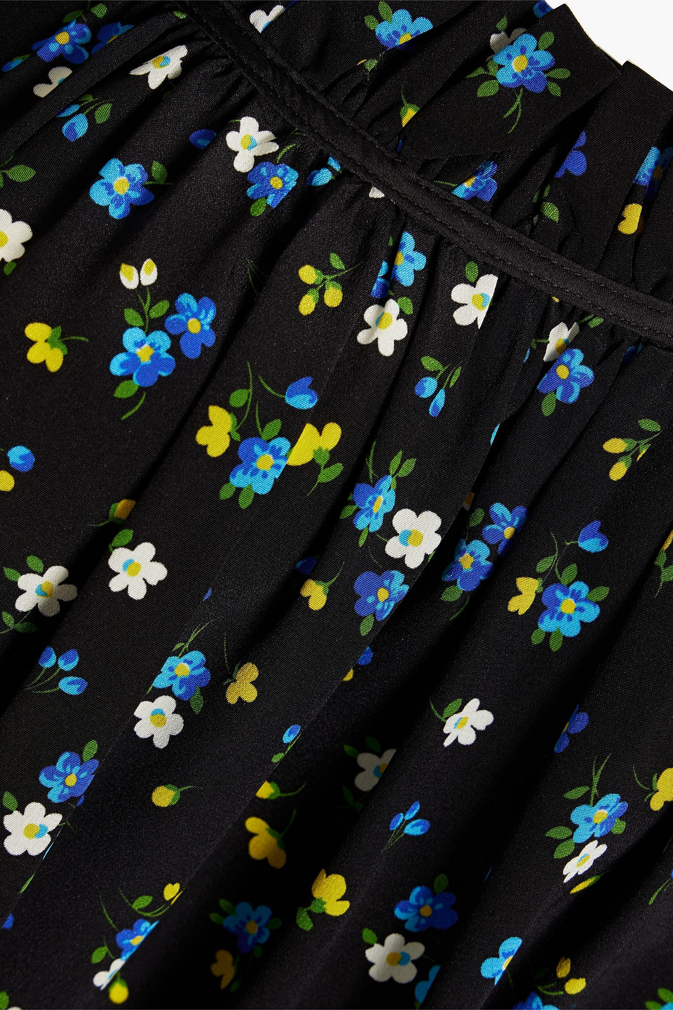 Shop Les Rêveries Tiered Floral-print Silk Crepe De Chine Midi Dress In Black