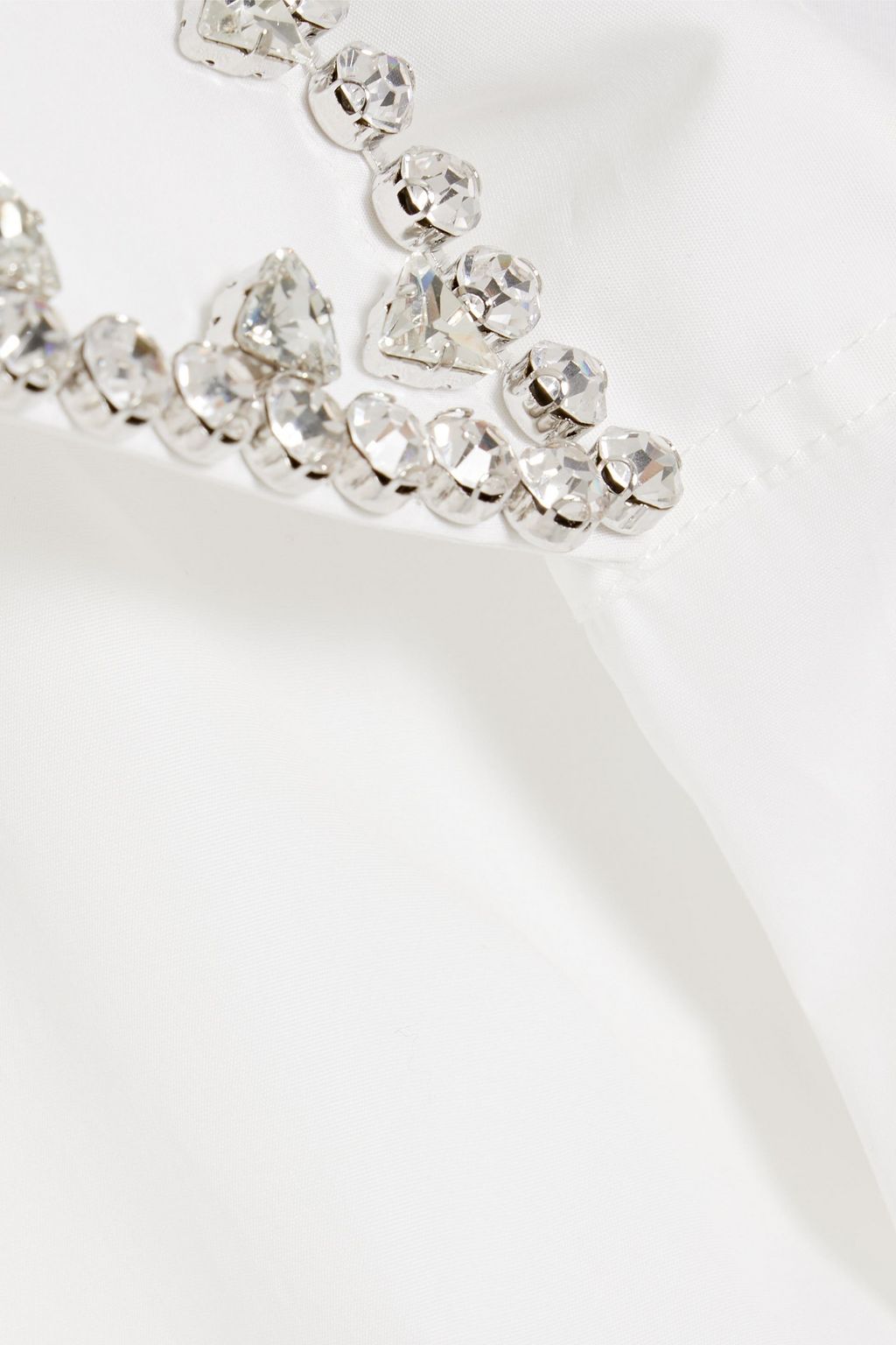 AREA Crystal-embellished cotton-poplin shirt