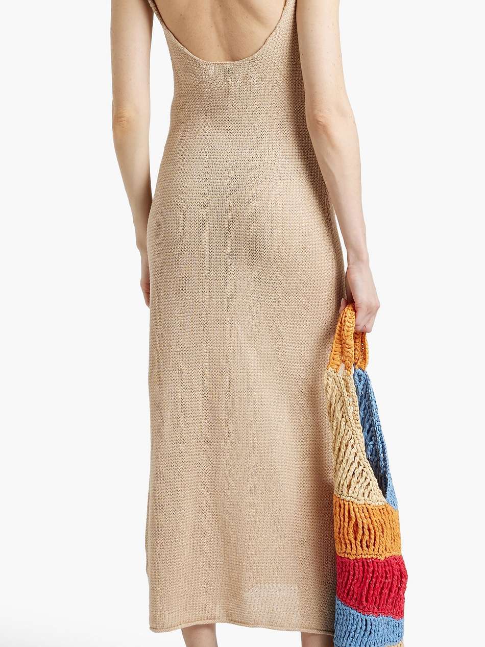 linen midi slip dress