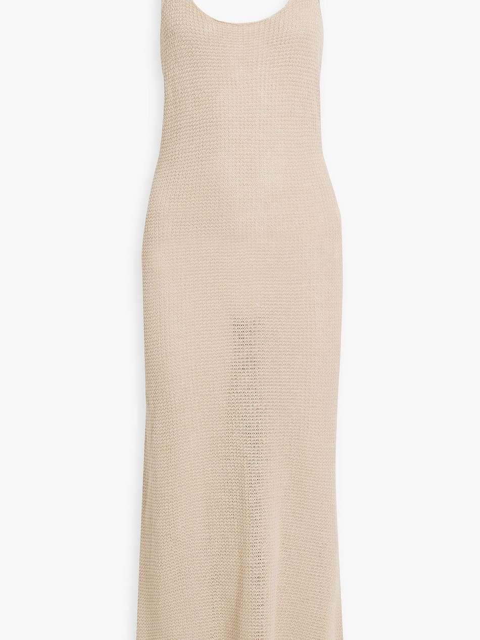 linen midi slip dress