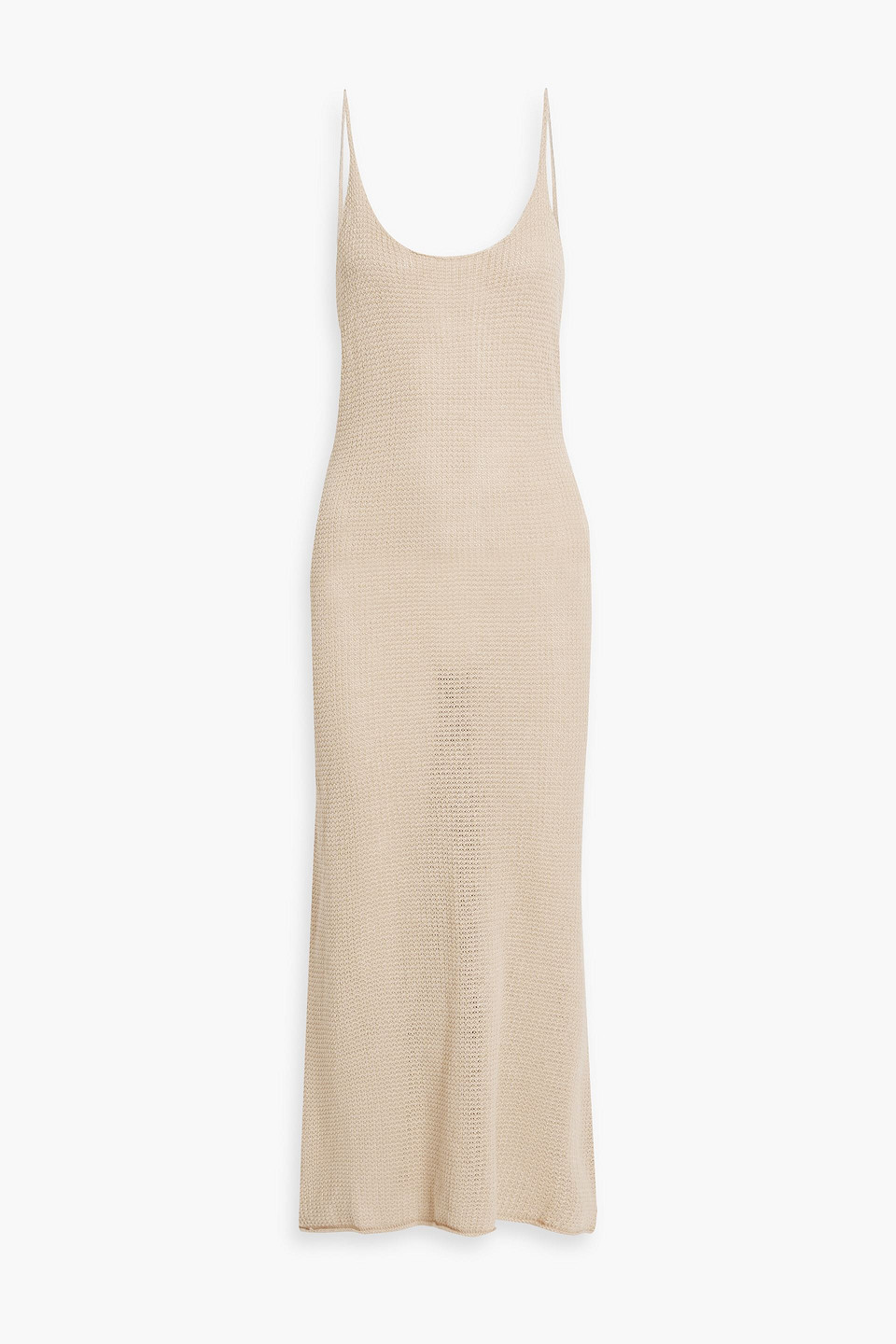 Onia Textured Linen Maxi Dress In Brown