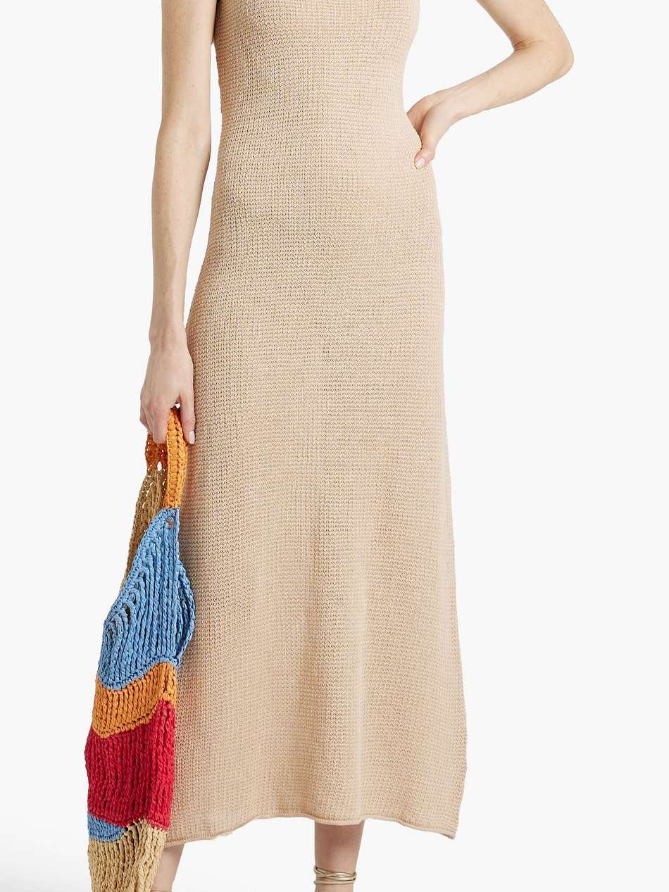 linen midi slip dress