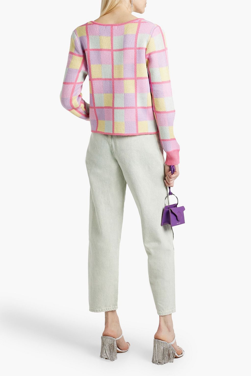OLIVIA RUBIN Checked knitted cardigan