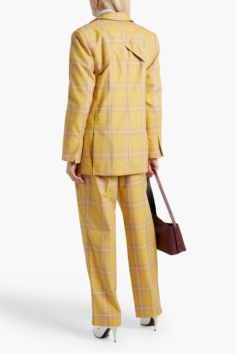 3.1 Phillip Lim Layered Checked Twill Blazer In Yellow