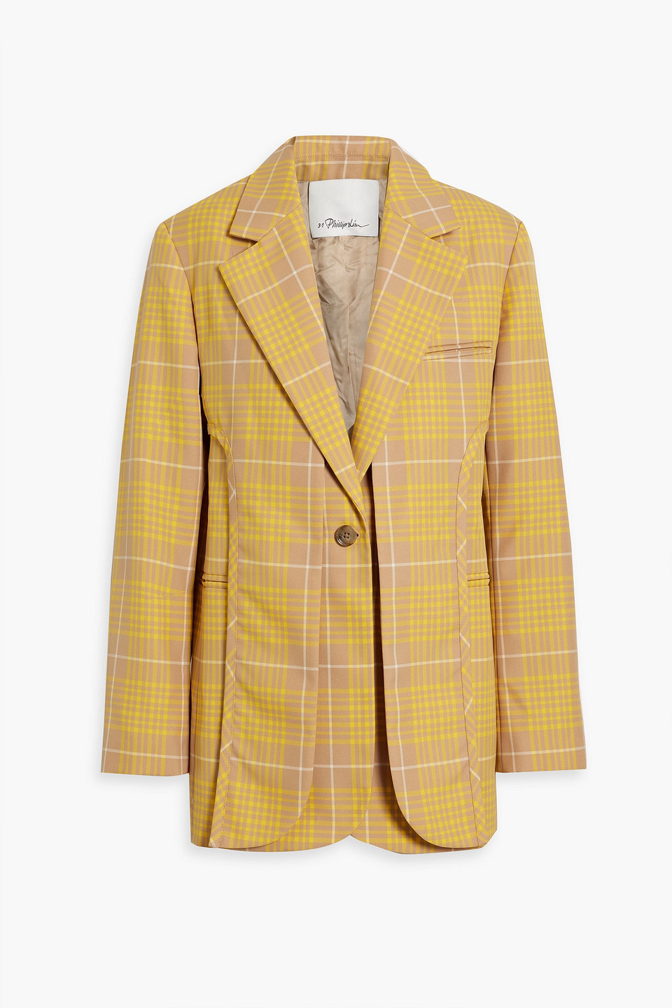 3.1 Phillip Lim / フィリップ リム Layered Checked Twill Blazer In Yellow