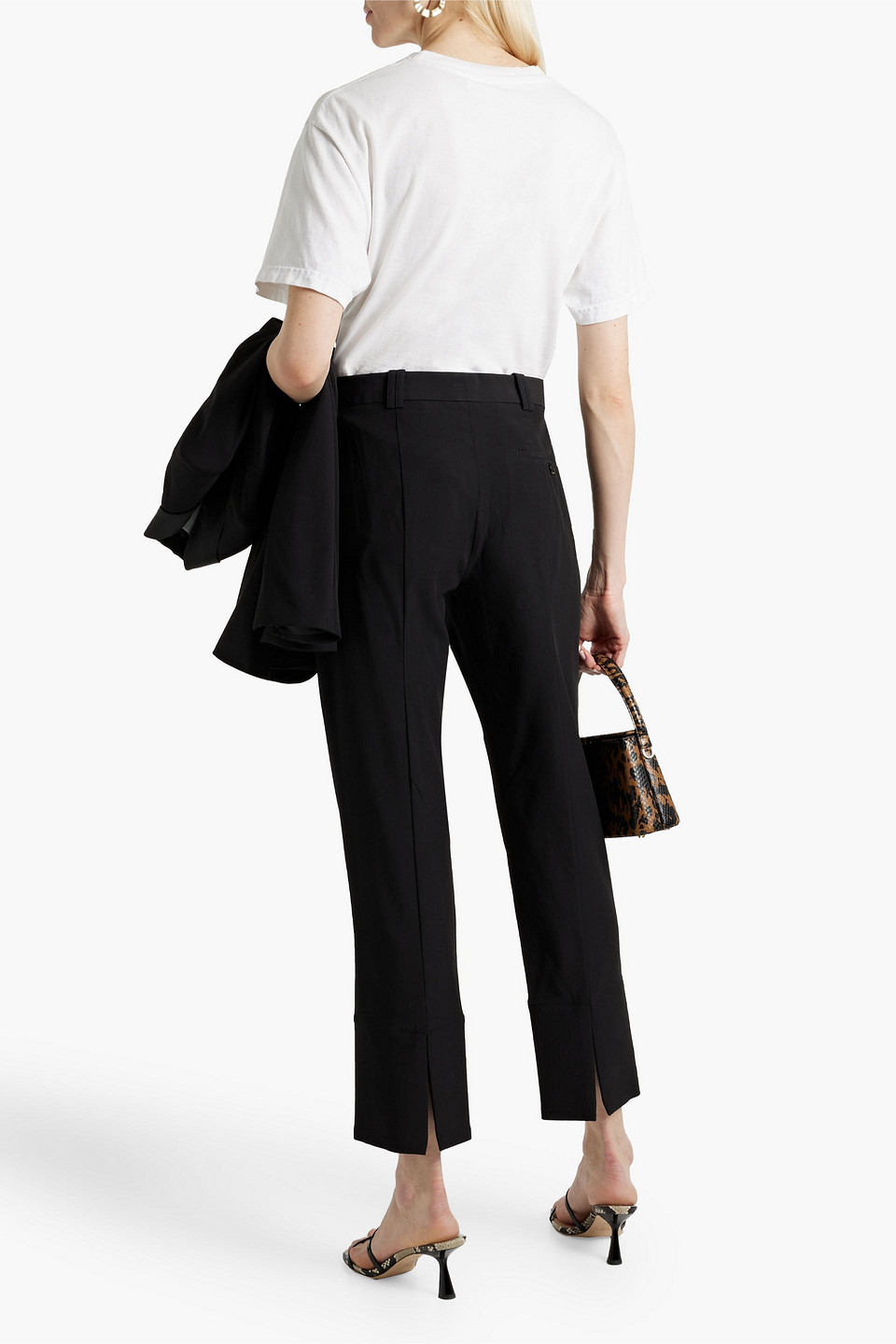 Shop 3.1 Phillip Lim / フィリップ リム Cropped Wool-blend Straight-leg Pants In Black