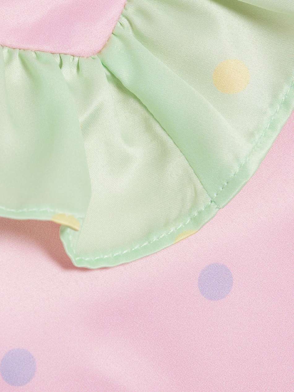ruffled polka-dot satin mini dress