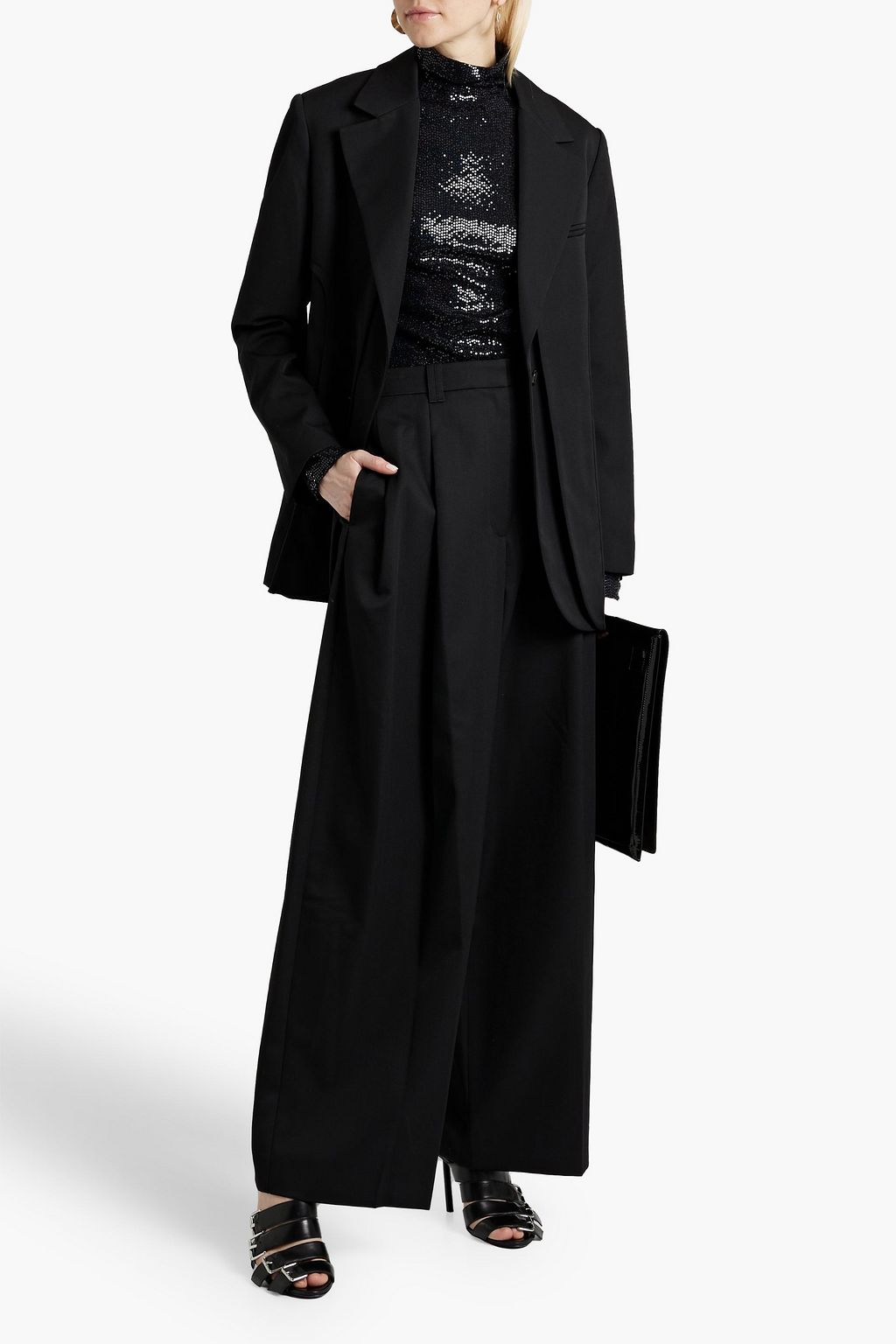 3.1 PHILLIP LIM Pleated wool-blend twill wide-leg pants