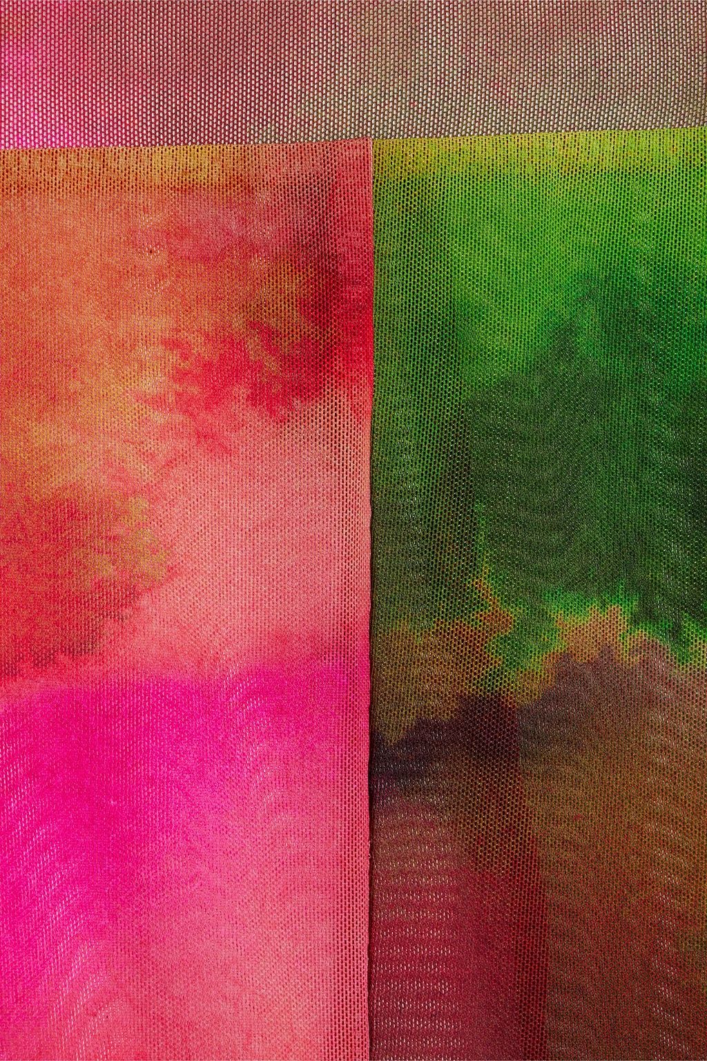 DRIES VAN NOTEN بنطلون ضيق من الشبك المصبوغ بالربط بتصميم ملموم