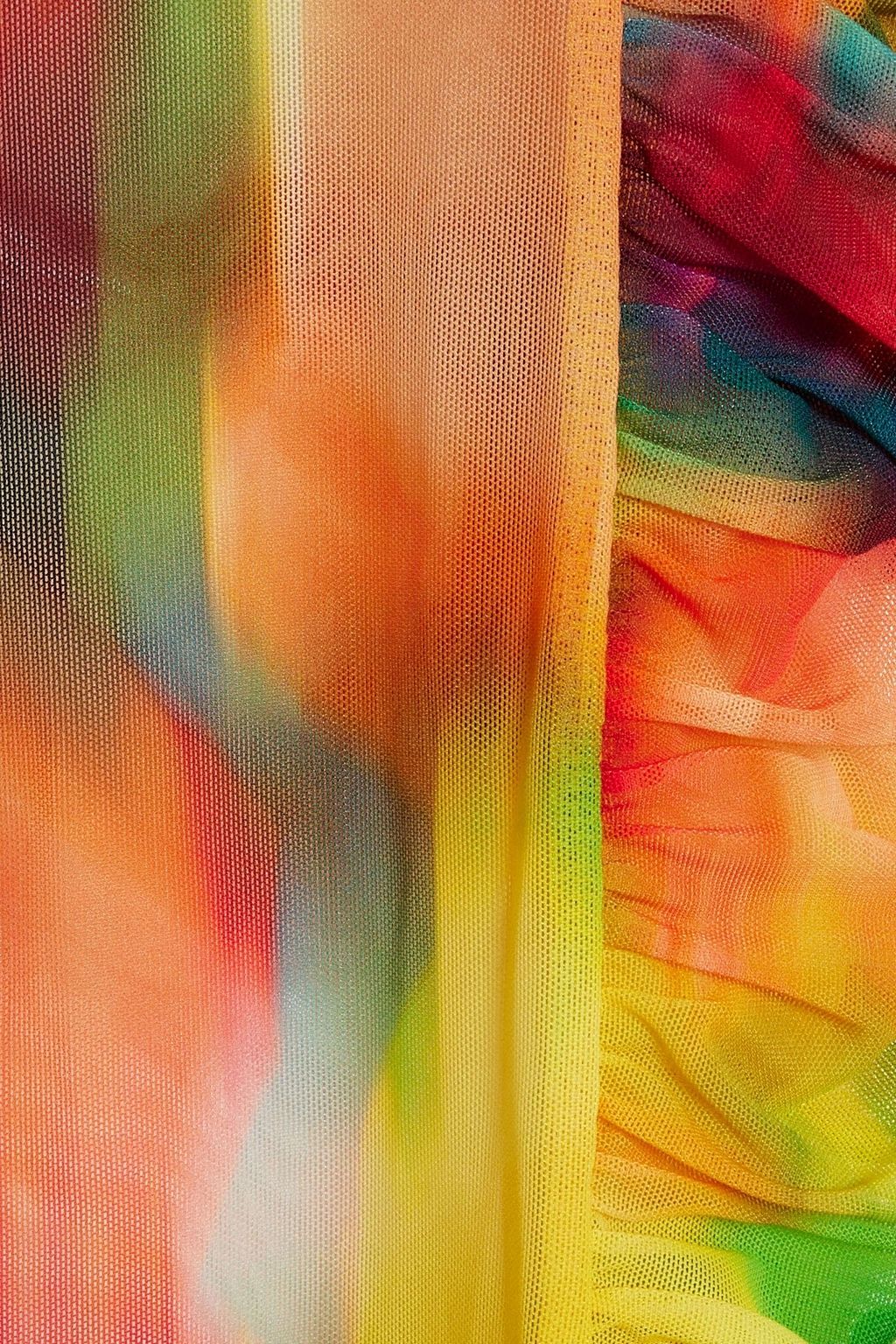 DRIES VAN NOTEN بنطلون ضيق من الشبك المصبوغ بالربط بتصميم ملموم