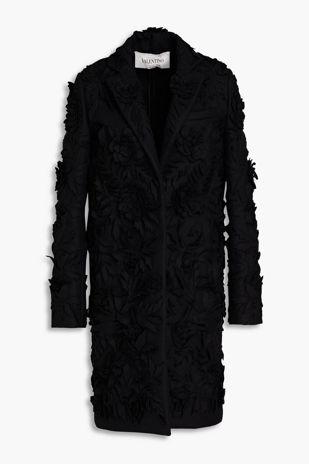 VALENTINO GARAVANI Embellished wool blend coat THE OUTNET