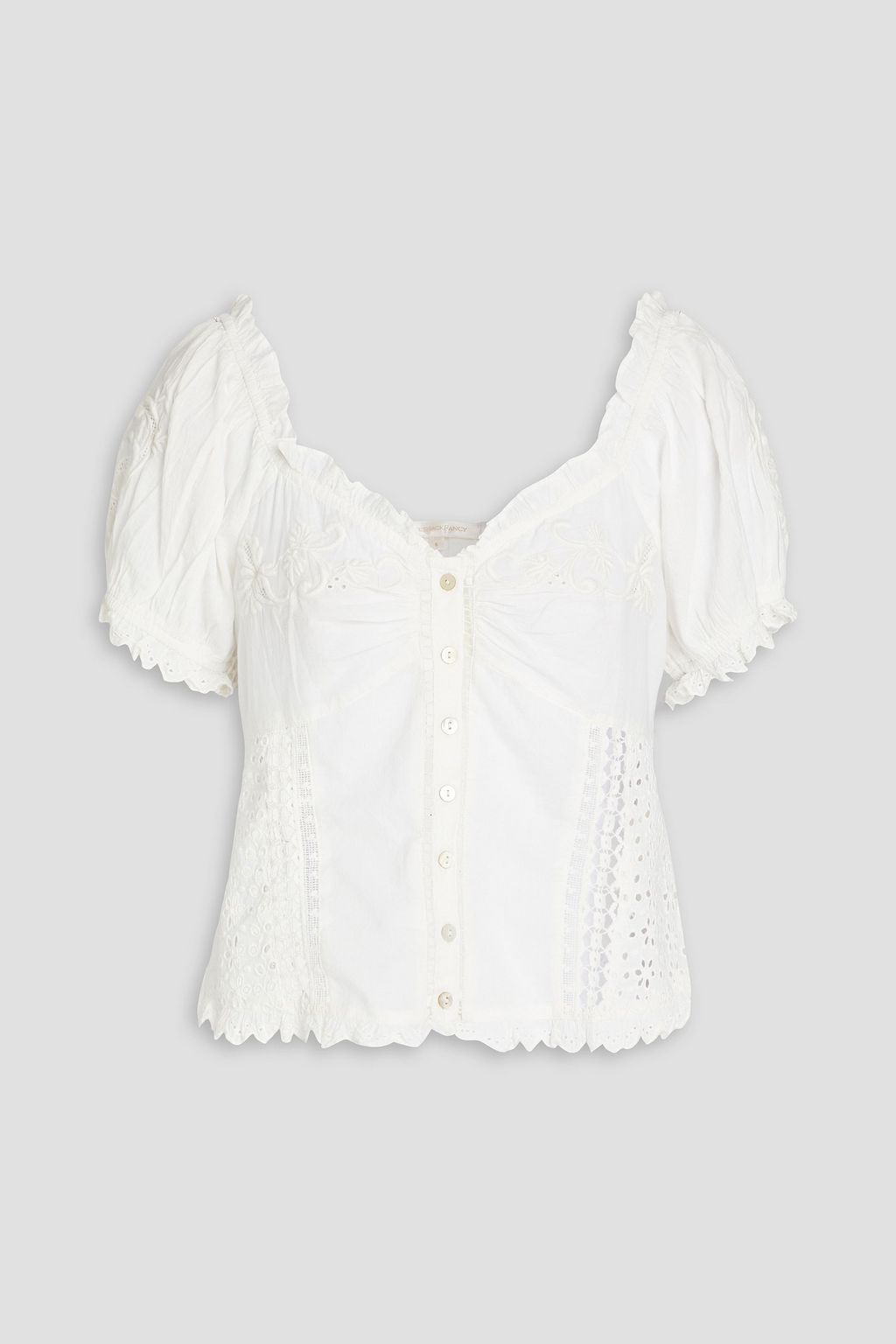 LOVESHACKFANCY Bryant ruffled broderie anglaise cotton top | Sale up to 70%  off | THE OUTNET