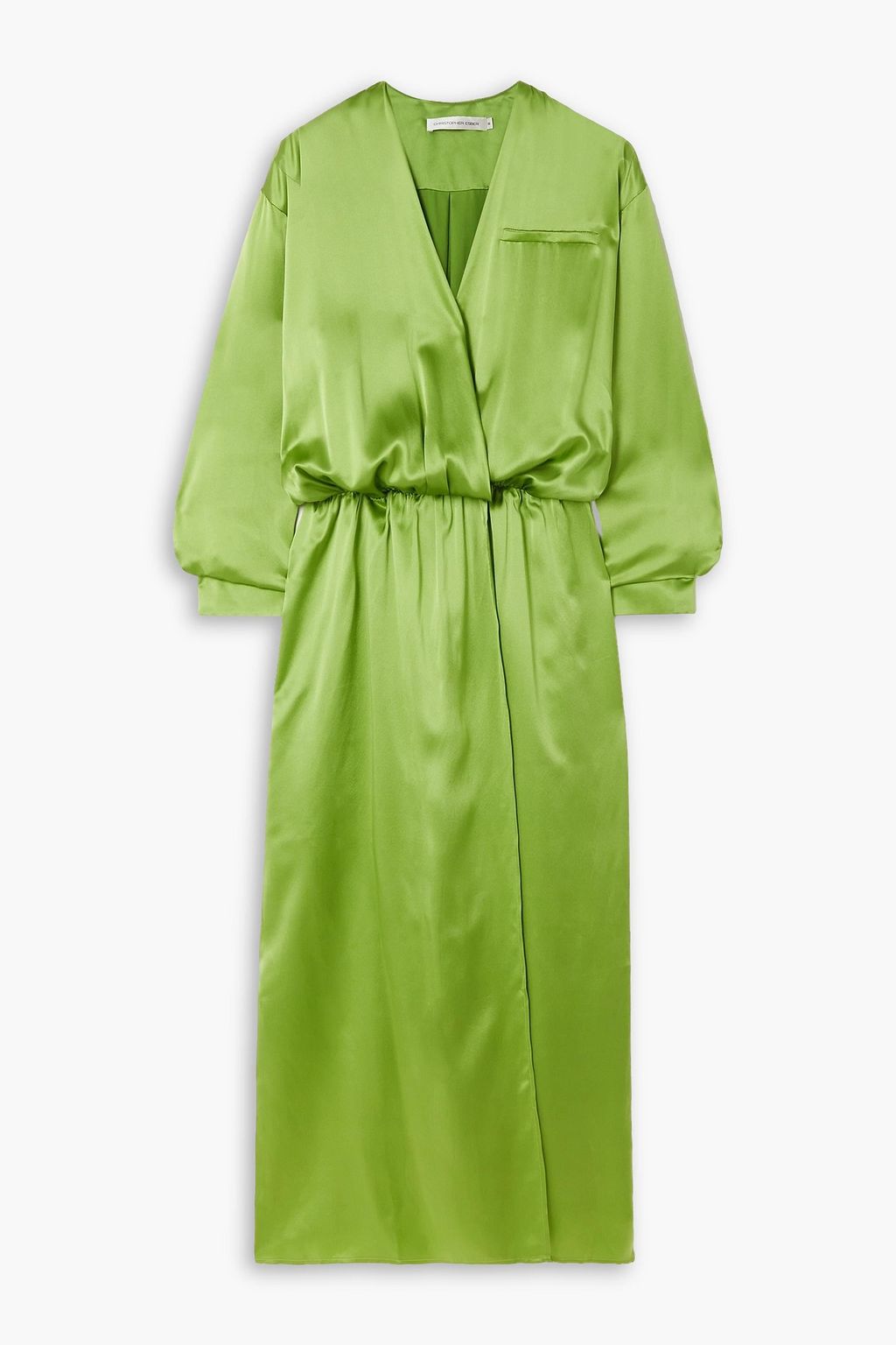 CHRISTOPHER ESBER Verdant Falls wrap effect silk satin maxi shirt dress THE OUTNET