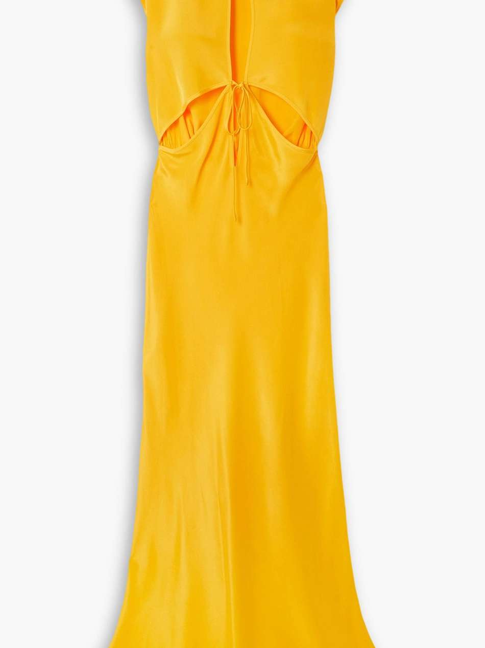 triquetra cutout silk-satin maxi dress