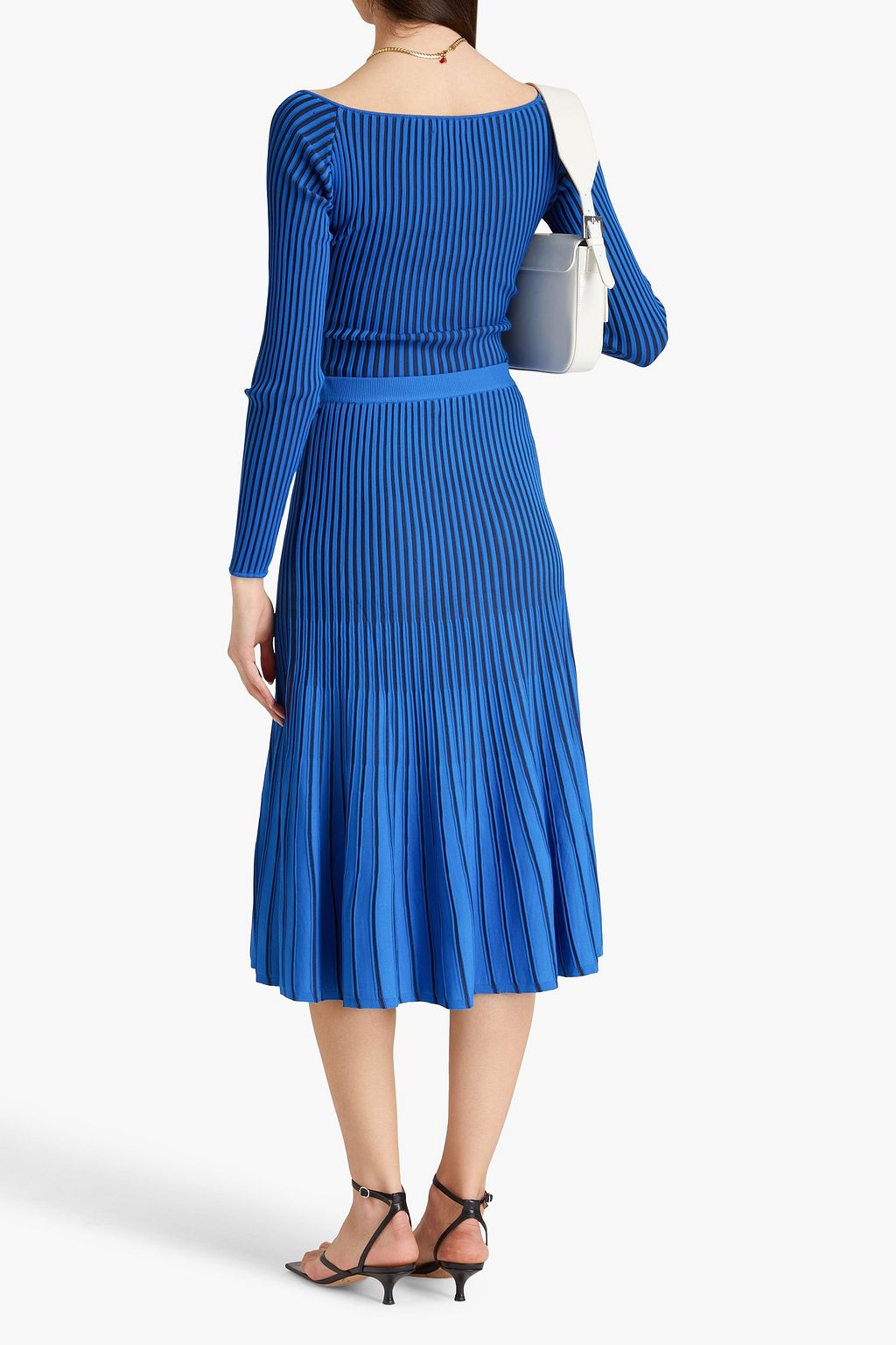 AMUR Jena ribbed jersey midi skirt