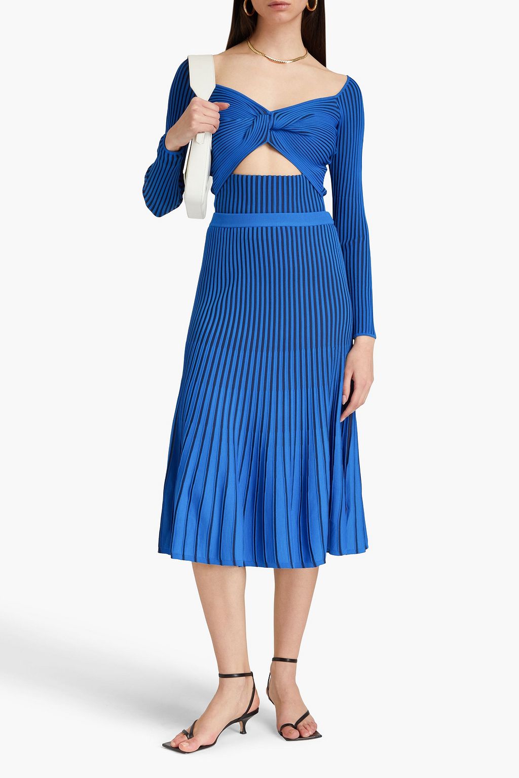 AMUR Jena ribbed jersey midi skirt