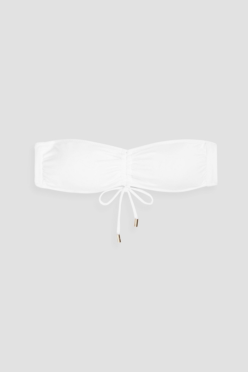 Melissa Odabash Florence Ruched Bandeau Bikini Top In White