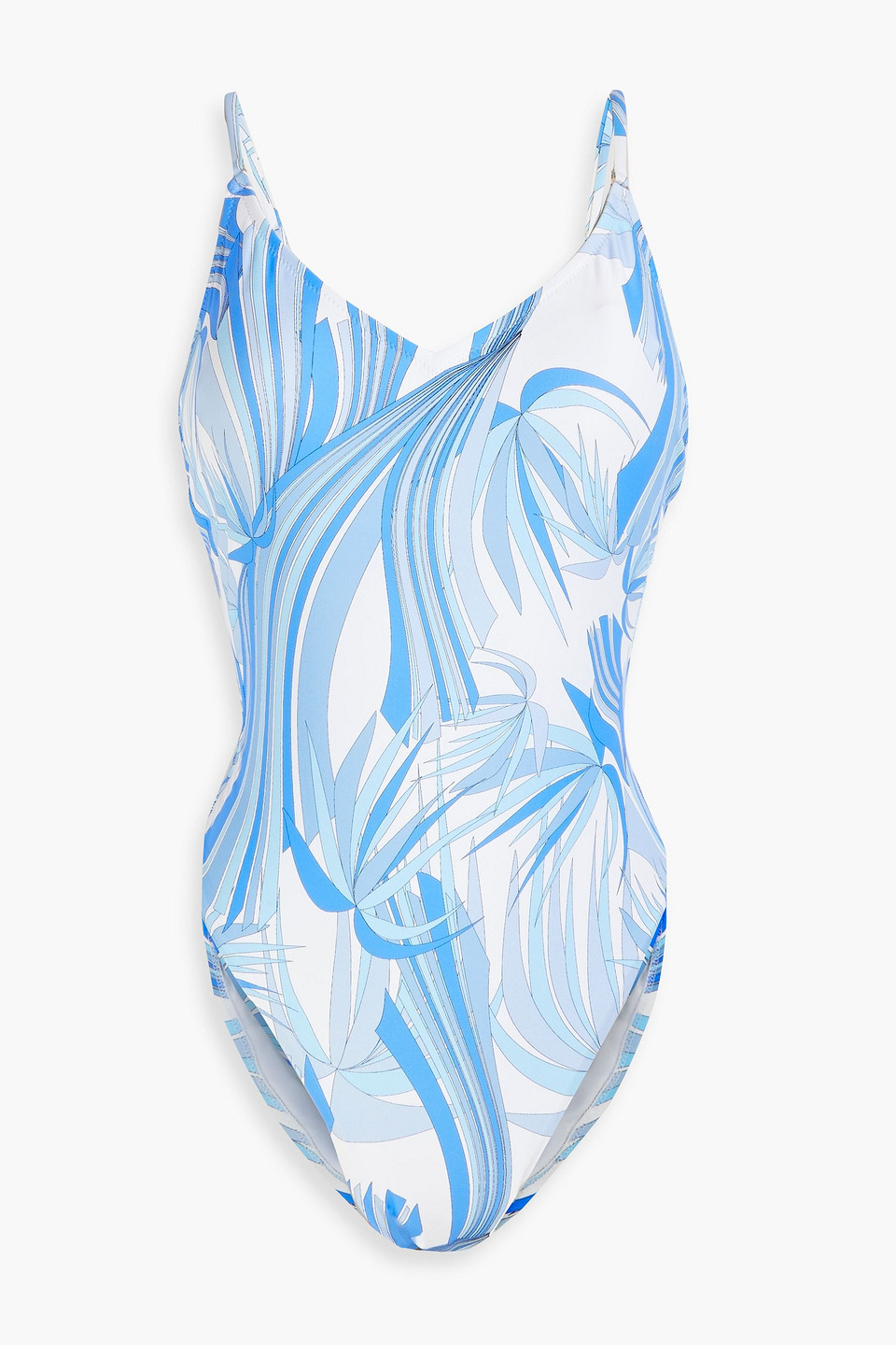 Melissa Odabash Bora Bora Printed Swimsuit In Light Blue