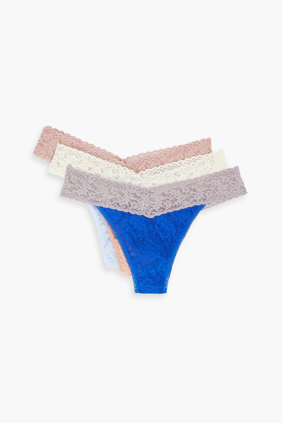Hanky Panky Signature set of three stretch-lace low-rise thongs