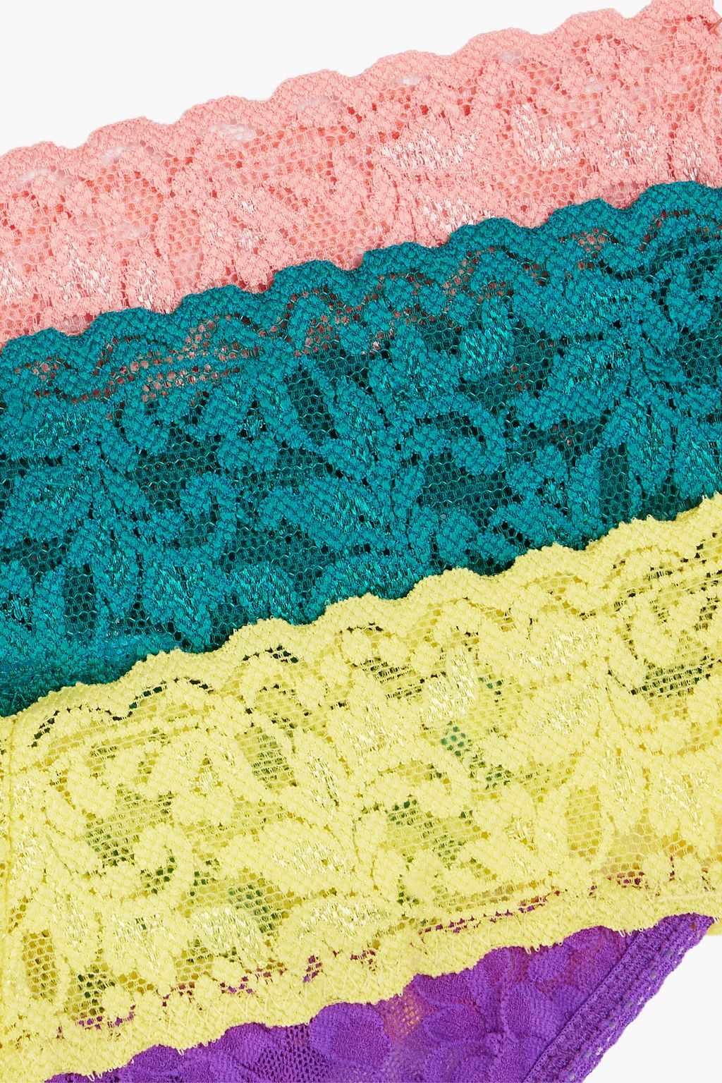 HANKY PANKY Signature set of three two-tone stretch-lace thongs