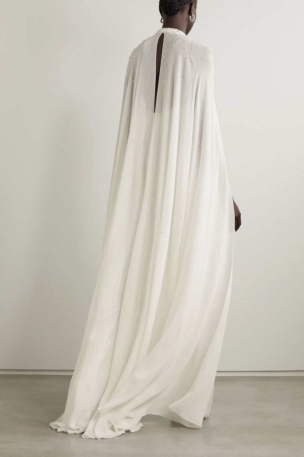 JENNY PACKHAM Cape-effect sequined chiffon jumpsuit