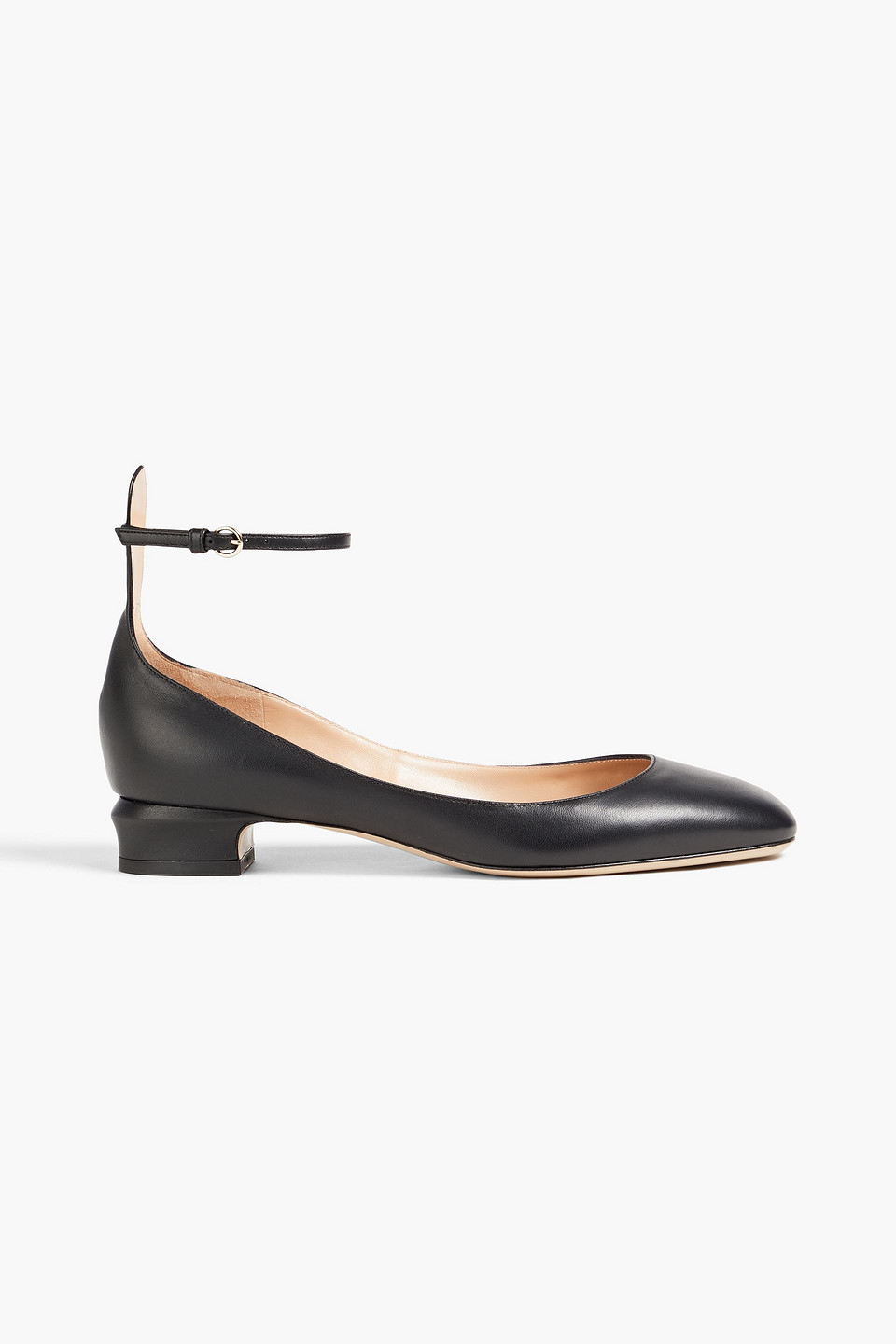 Valentino Garavani Tango Leather Ballet Flats In Black