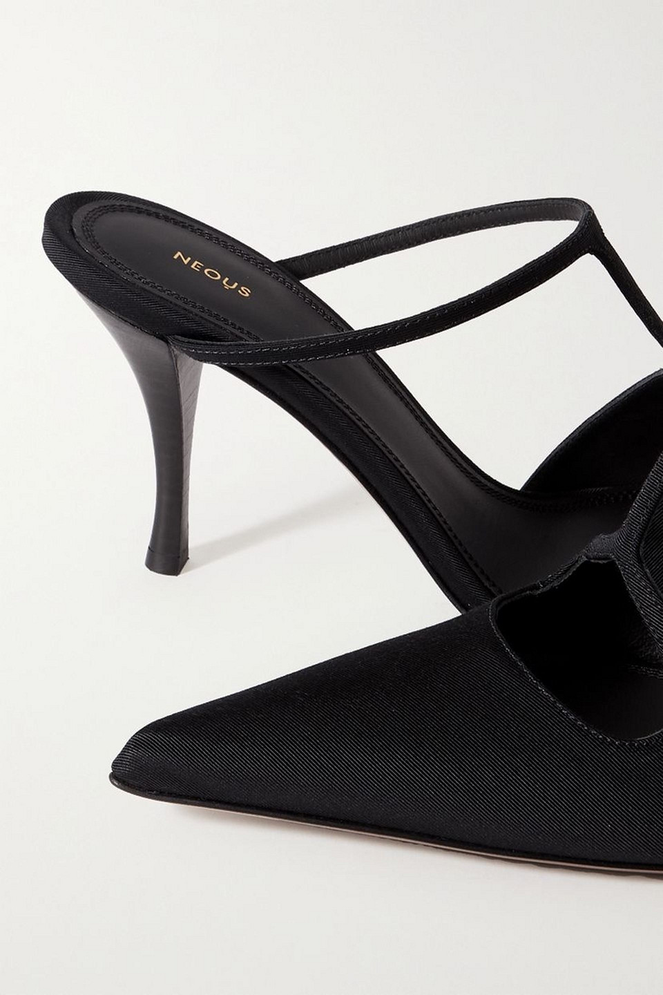 Neous Sargas Cutout Grosgrain Mules In Black