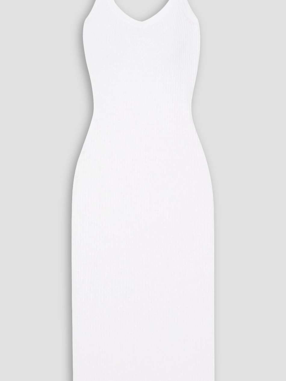 ribbed linen-blend maxi dress