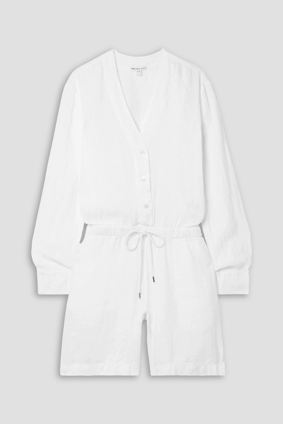 James Perse Linen Playsuit In White