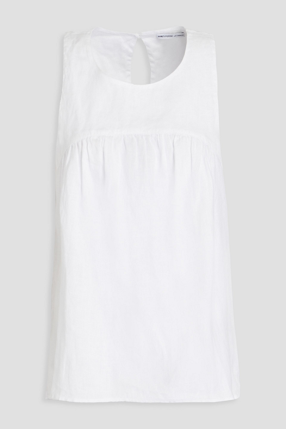 James Perse Gathered Linen Top In White