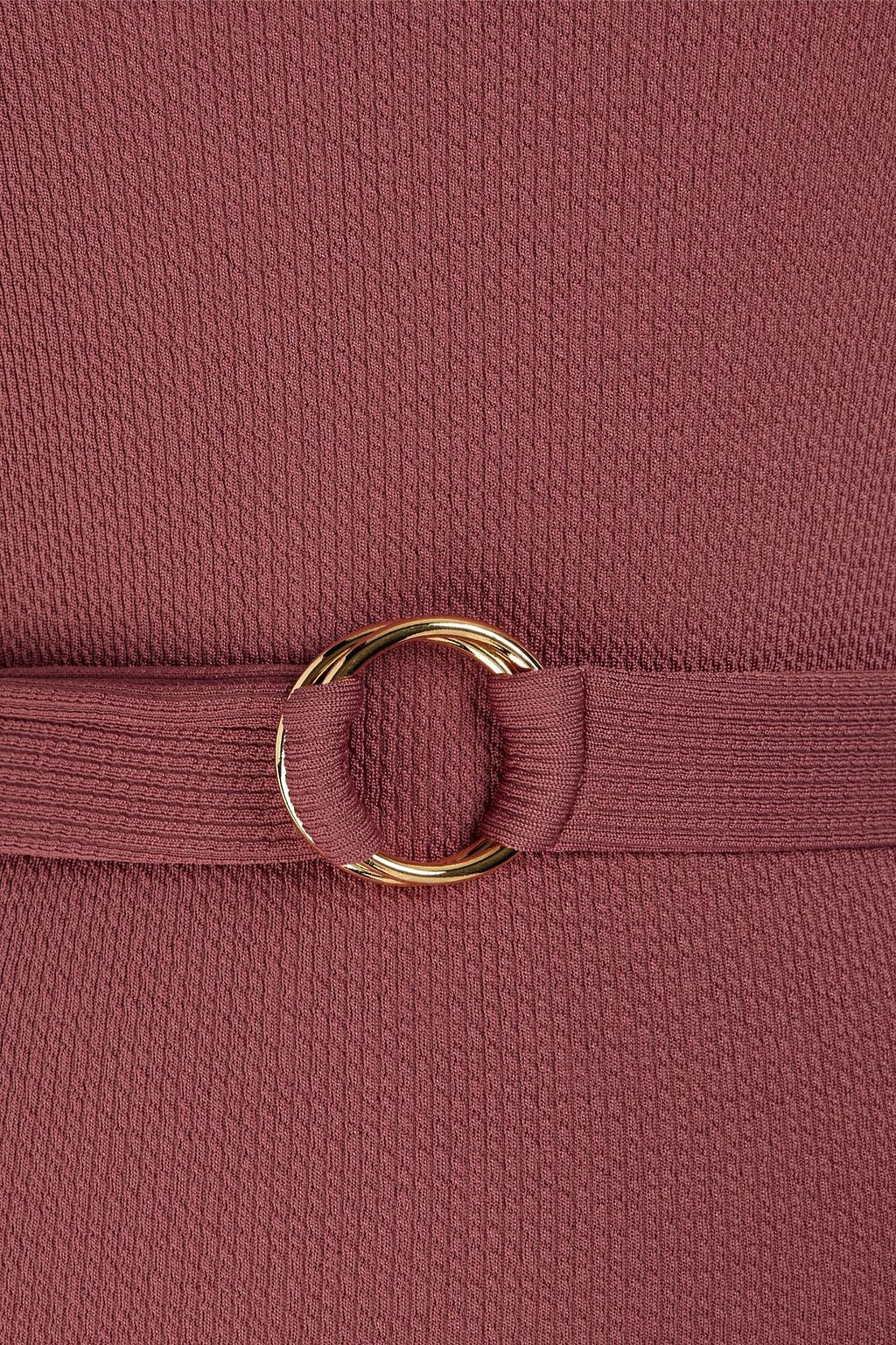 MELISSA ODABASH Rio belted stretch-seersucker swimsuit
